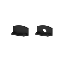 Set of black side caps for LED profiles 