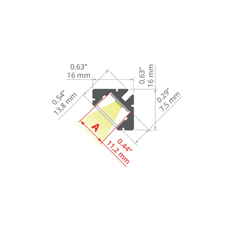 Profil 45-16  srebrny anodowany | 3m